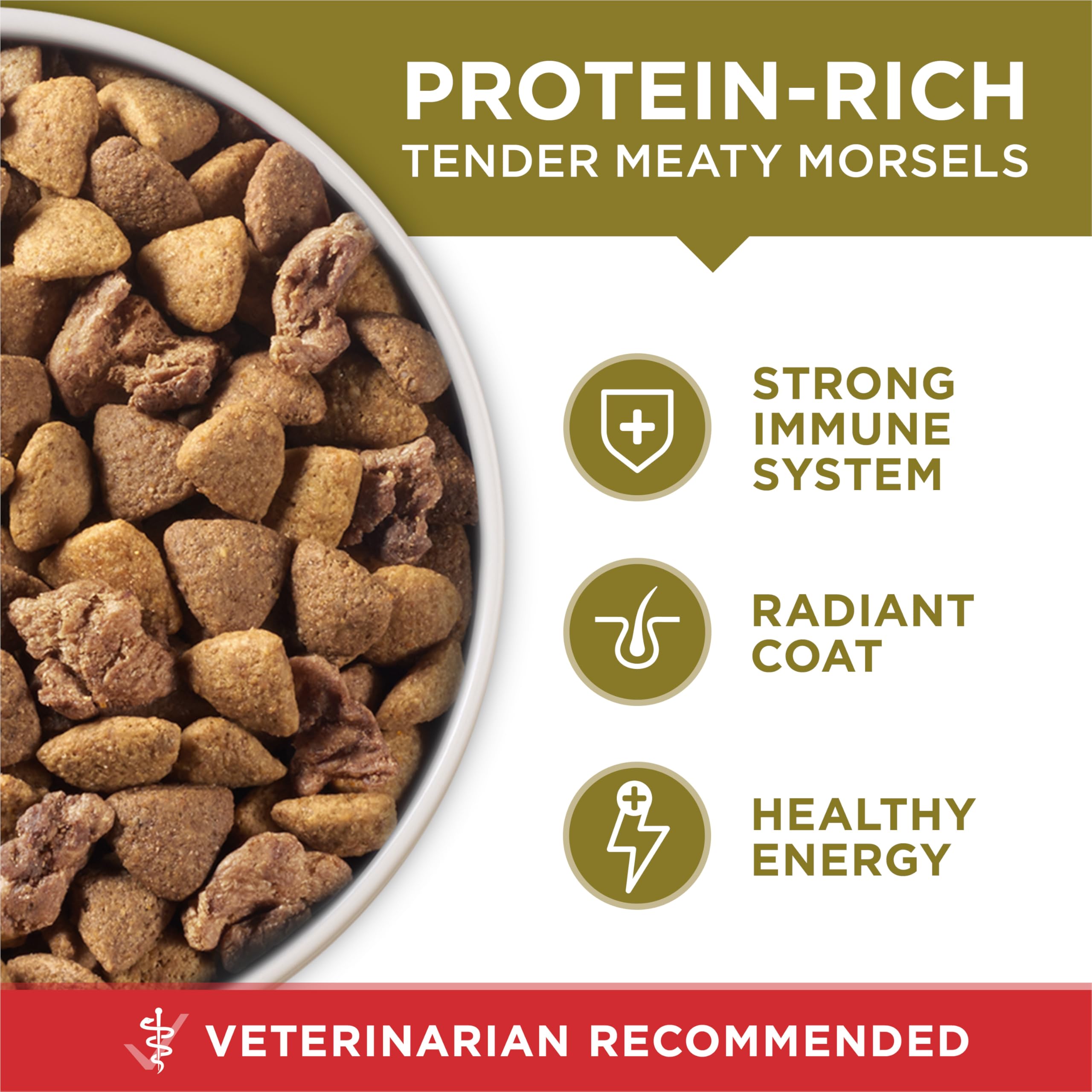 Purina ONE fibra prebiótica para apoyar la salud digestiva y microbioma.