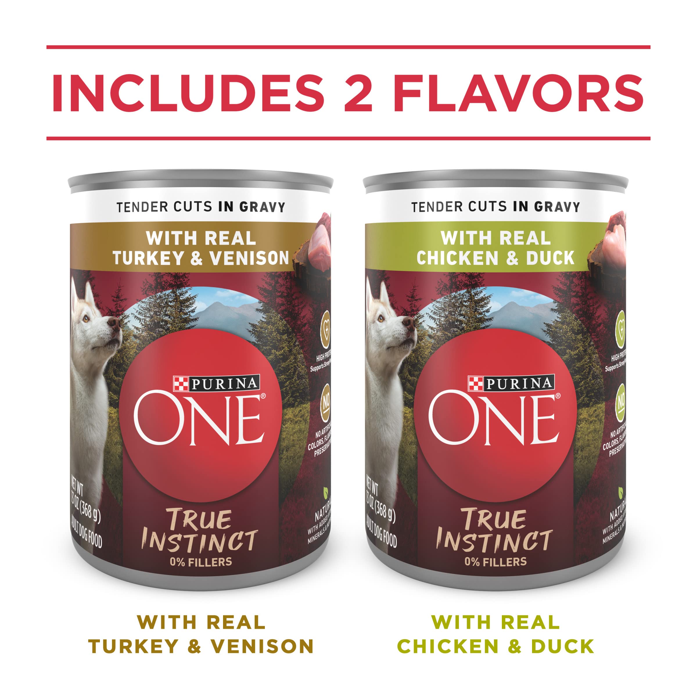 Purina ONE Instinto Verdadero: trozos pollo y pato en salsa sabrosa.