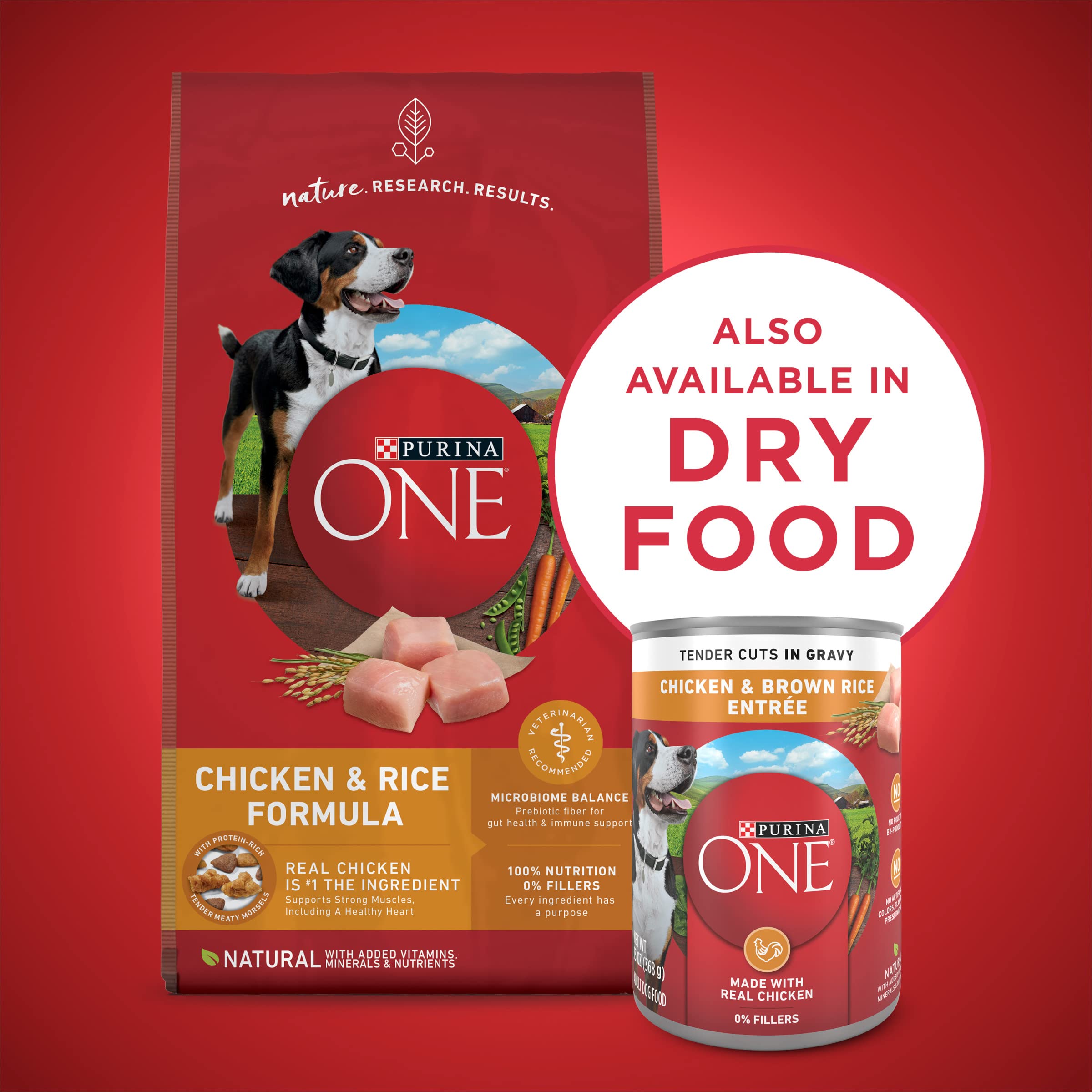 Purina ONE Natural Nutrición equilibrada para perros adultos, pollo y arroz.