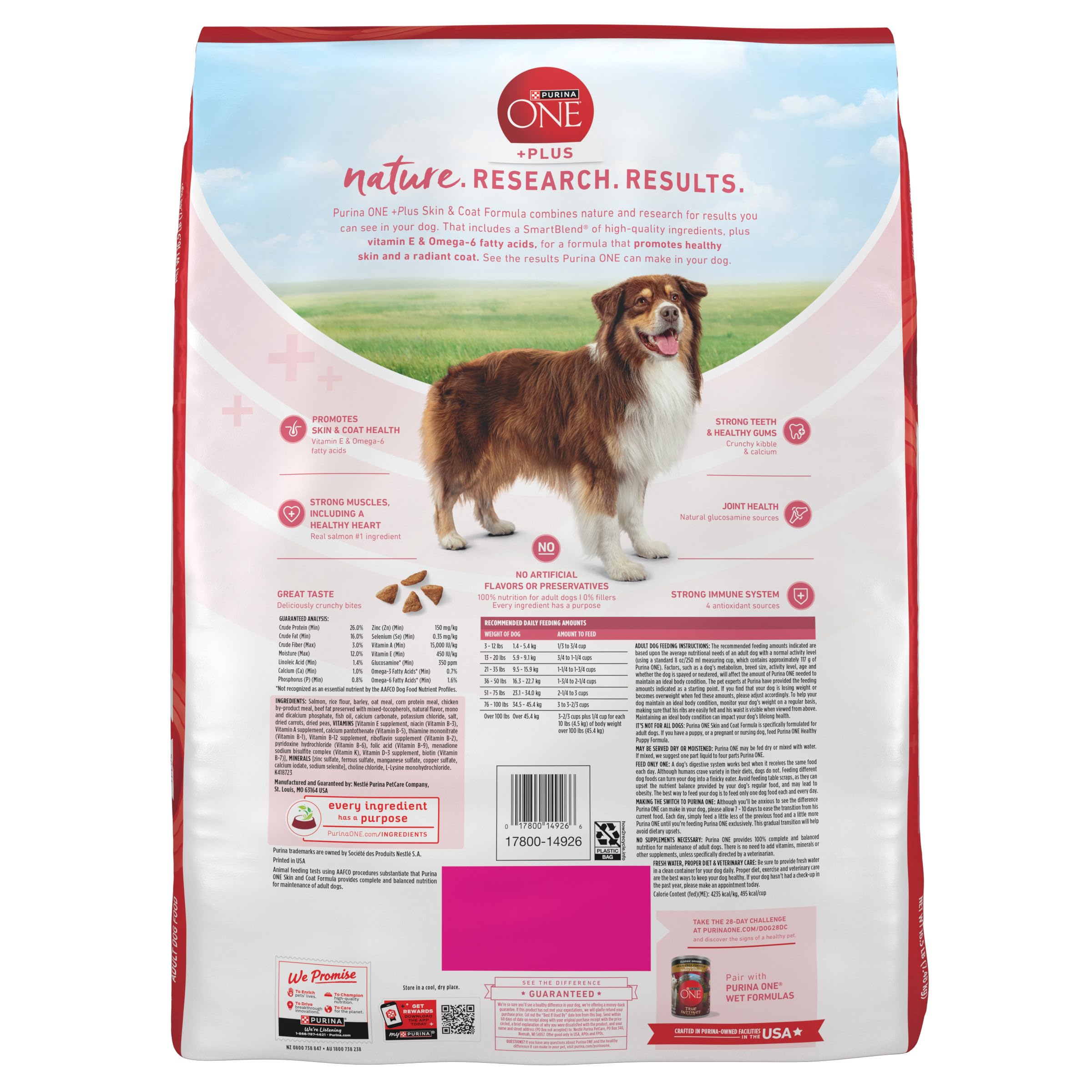 Purina ONE Natural +Plus, glucosamina natural para articulaciones.