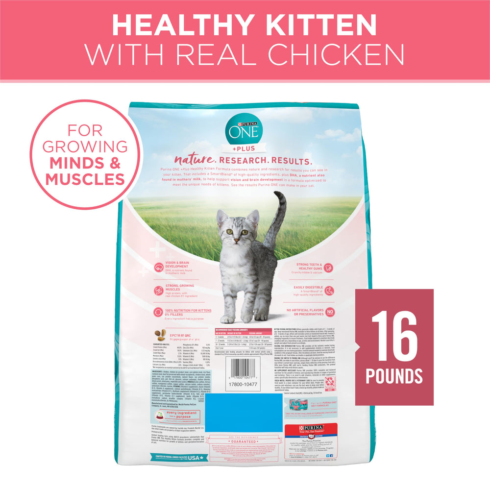 Purina ONE nutrición completa y equilibrada para gatitos en crecimiento.