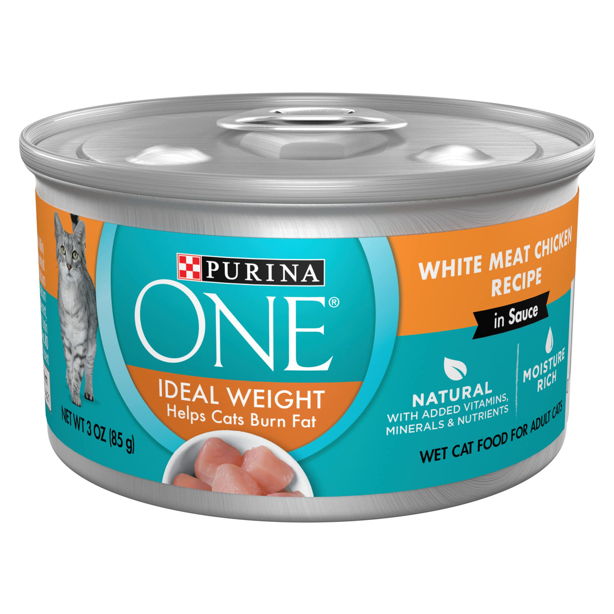 Purina Peso Ideal: lata con salsa de pollo blanco para gatos adultos