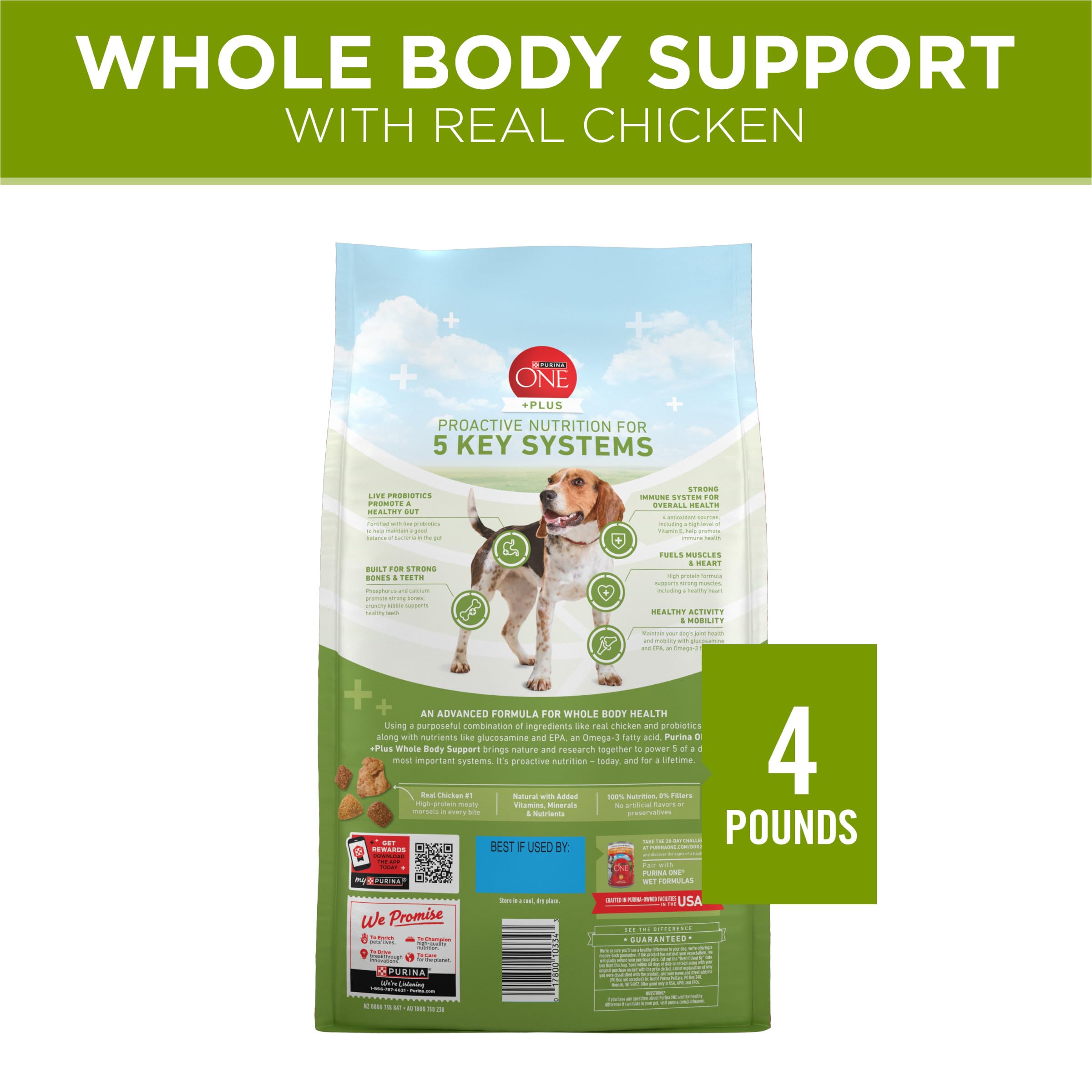Purina ONE Plus complete balanced nutrition for adult dogs without fillers