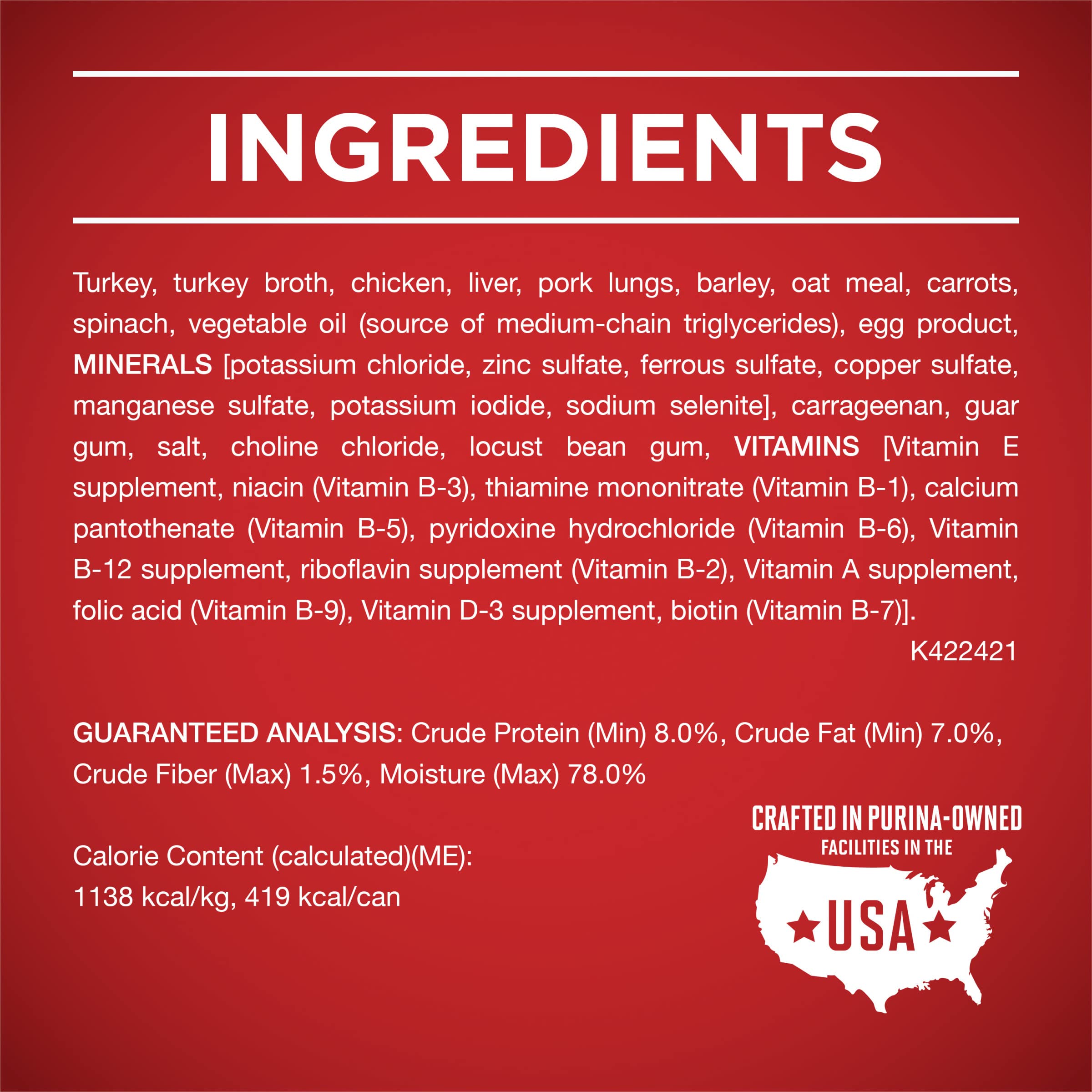 Enfoque en el perfil nutritivo de Purina ONE Plus para perros senior.