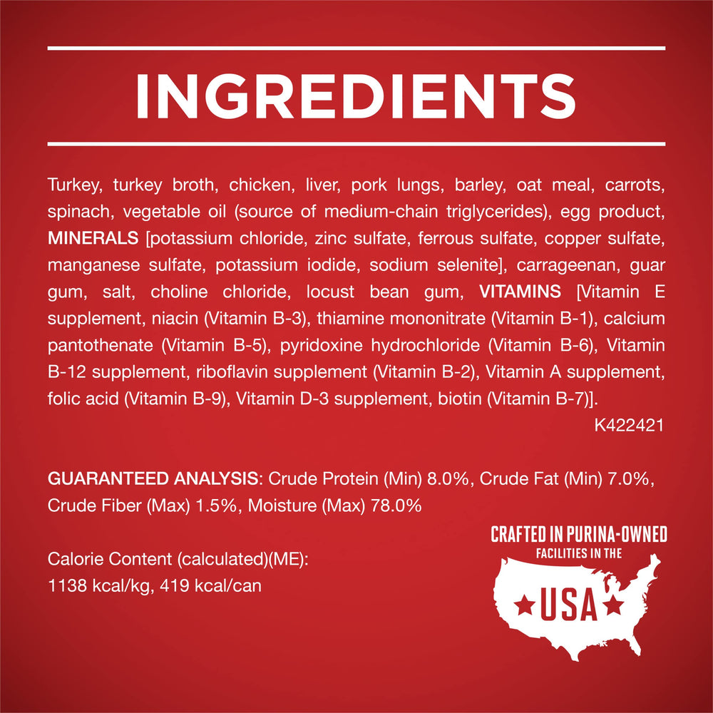 Enfoque en el perfil nutritivo de Purina ONE Plus para perros senior.