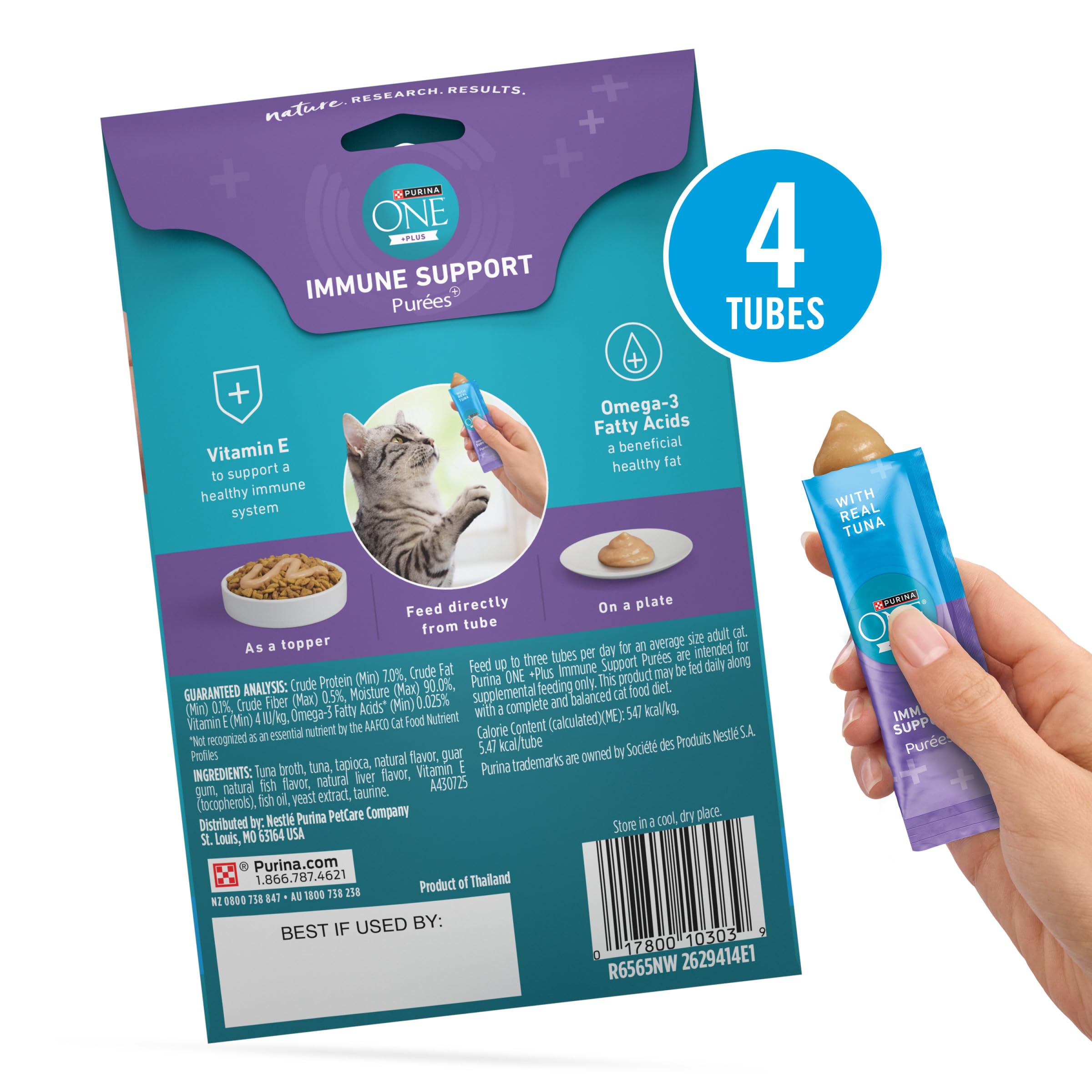 Purina ONE Plus Puré Inmunidad sabroso y nutritivo para recompensa