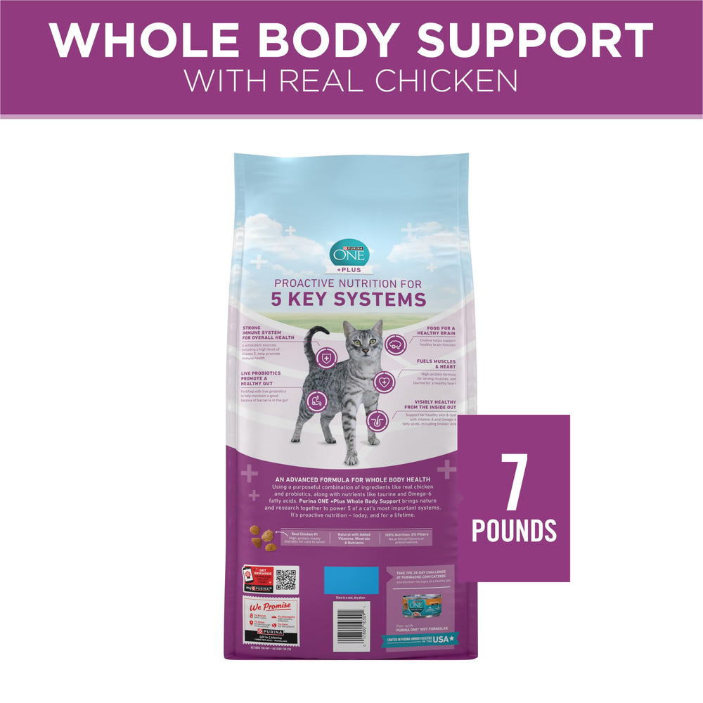 Purina ONE Plus nutrición completa para gatos adultos.