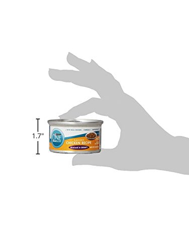 Purina ONE pollo en salsa, lata 3 oz; apoya músculos fuertes