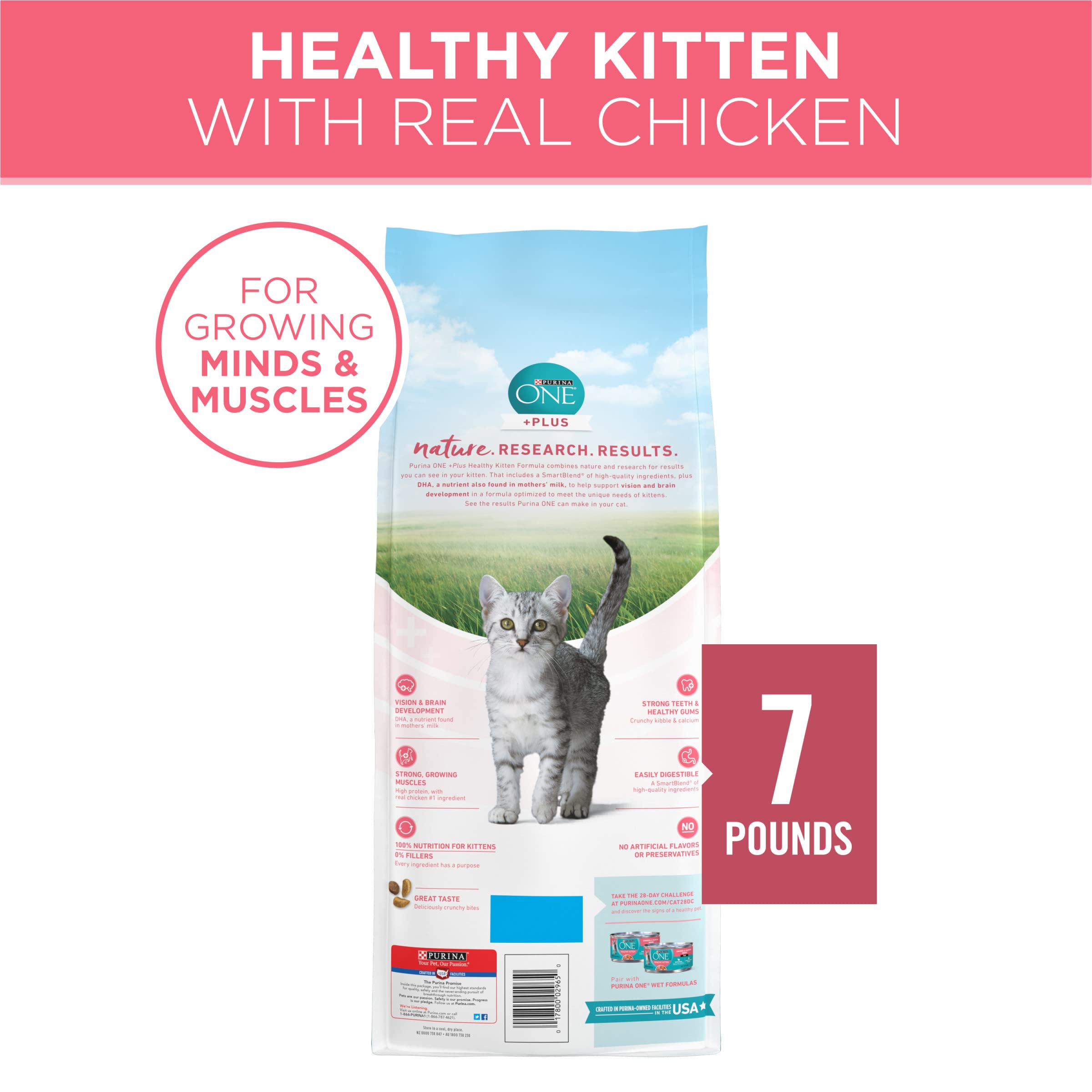 Purina One sin conservantes artificiales para una comida más limpia.