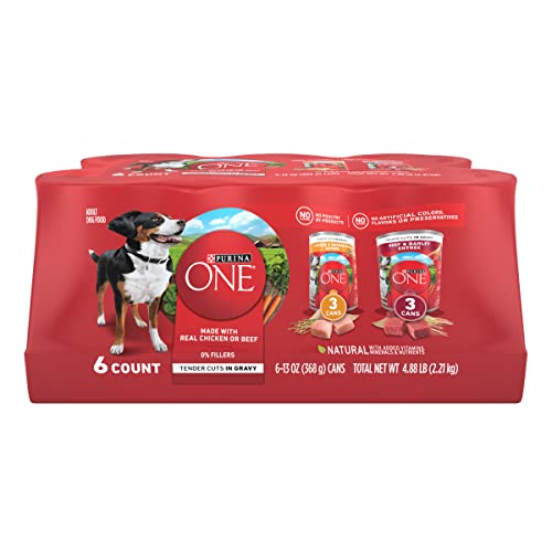 Purina ONE Tender Cuts pollo en salsa, trozos jugosos para perros adultos.
