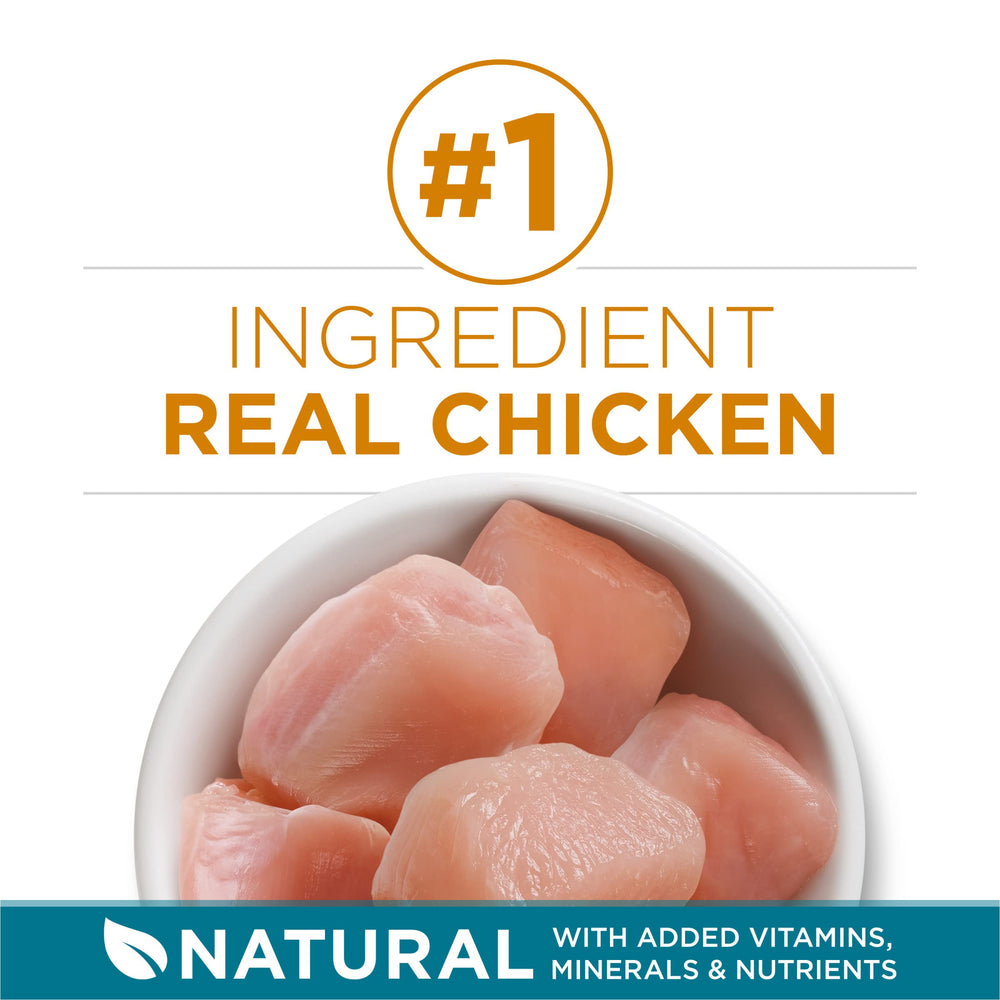 Purina ONE Tender Selects con pollo real y croquetas crujientes para músculos y vitalidad.