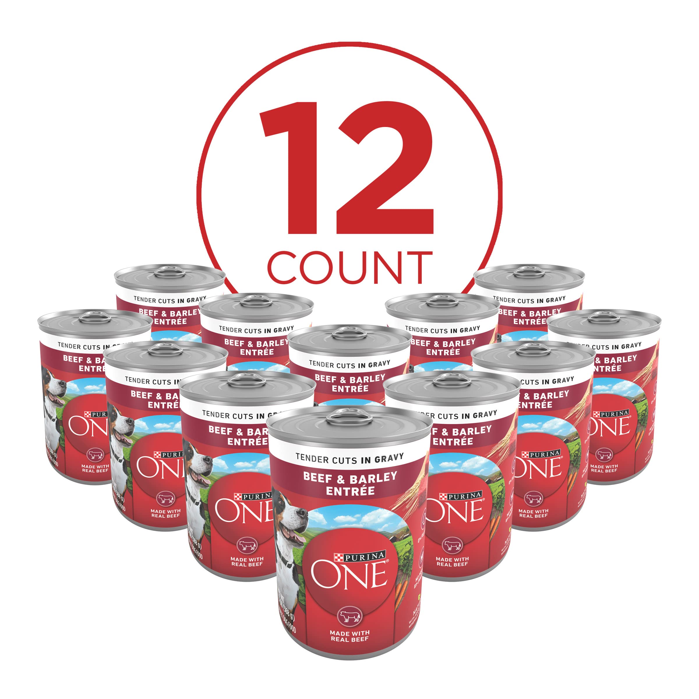 Purina ONE Trozos carne res en salsa, ideal para perros activos.