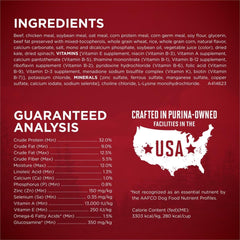 Purina ONE True Instinct, etiqueta nutricional destacando ingredientes clave