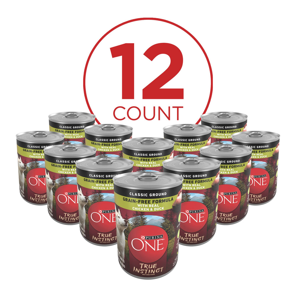 Purina ONE True Instinct, ingredientes clave, sin granos, para una dieta más natural.