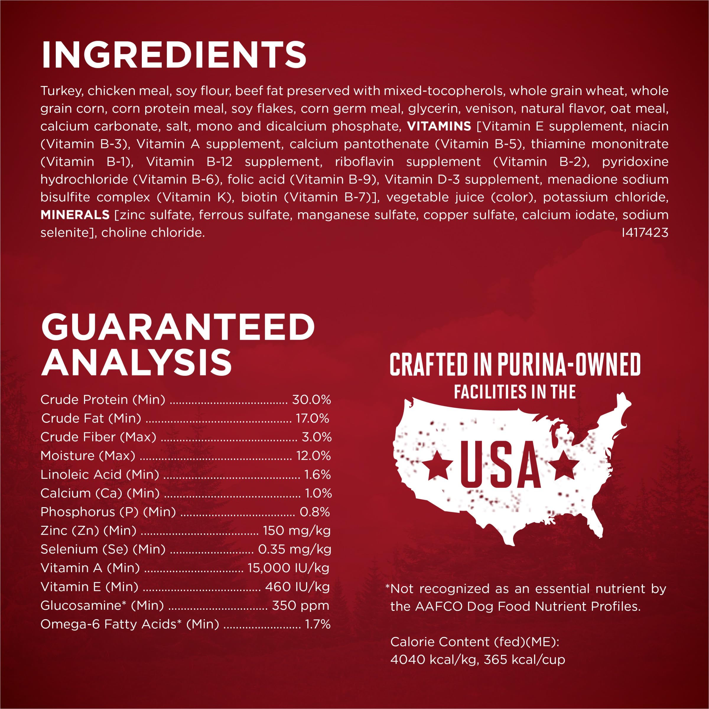 Purina ONE True Instinct ingredientes naturales de pavo y venado.
