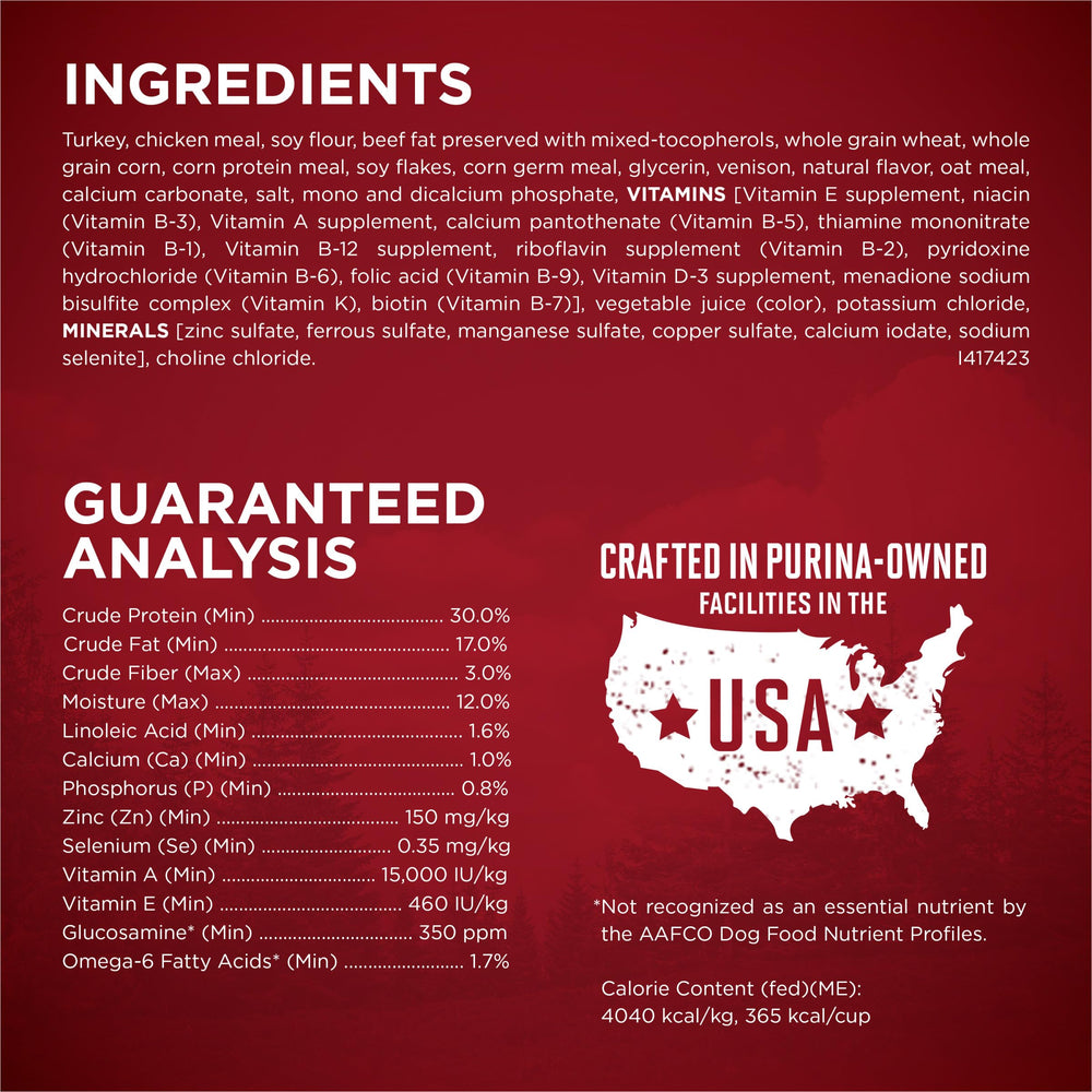 Purina ONE True Instinct ingredientes naturales de pavo y venado.