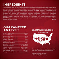 Purina ONE True Instinct ingredientes naturales de pavo y venado.