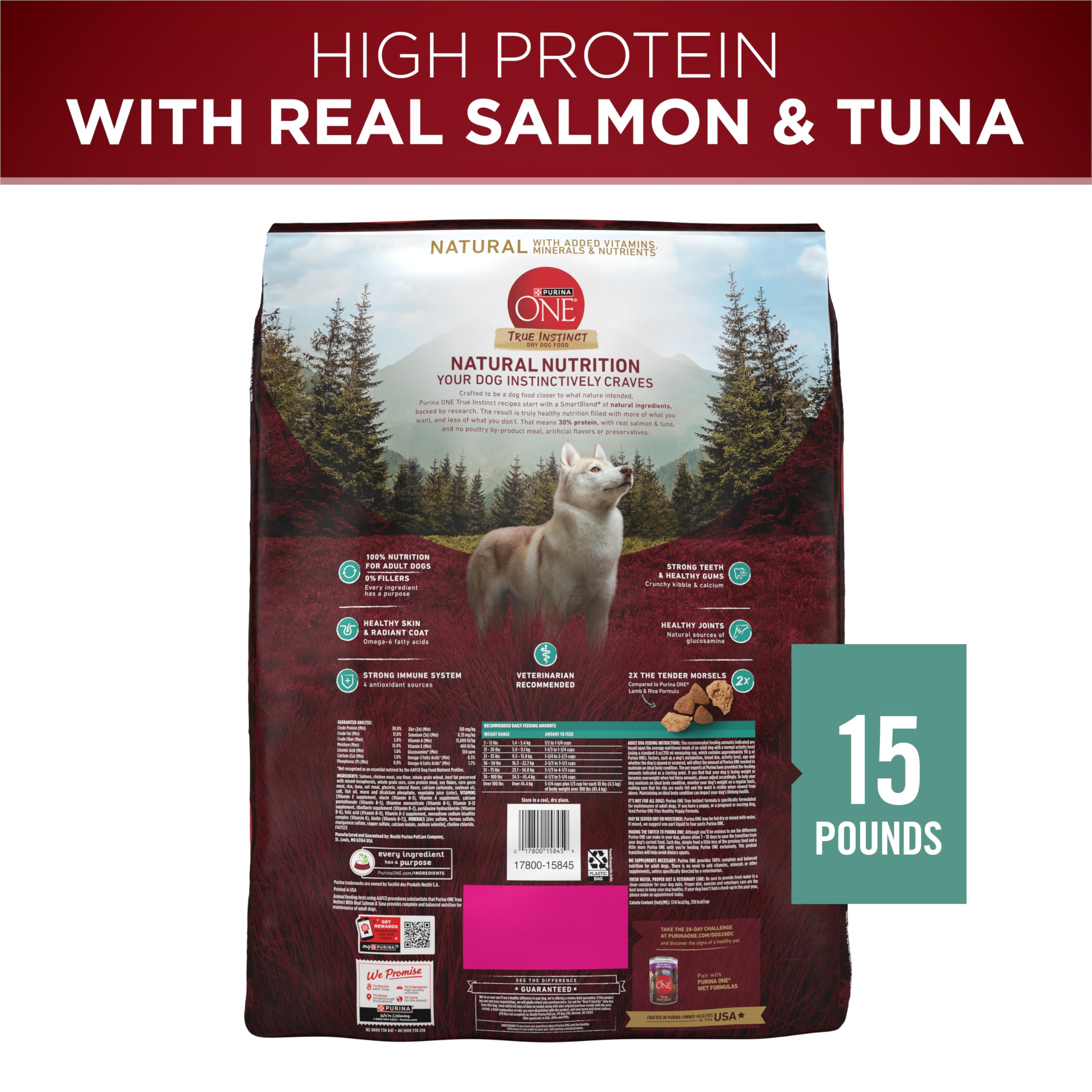Purina ONE True Instinct sin sabores ni preservantes artificiales para mayor naturalidad.