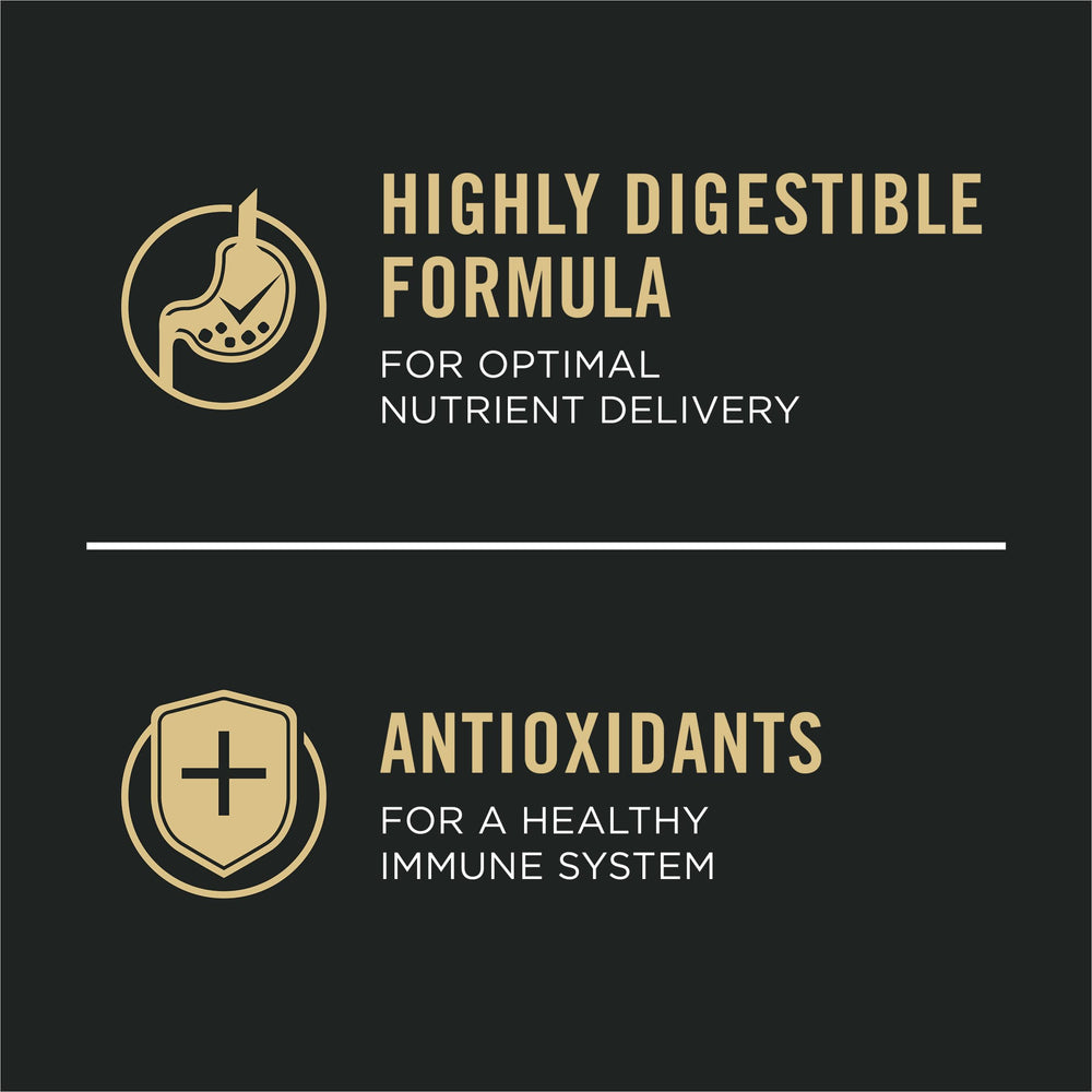 Purina Pro Plan digestibilidad alta que favorece la absorción de nutrientes.