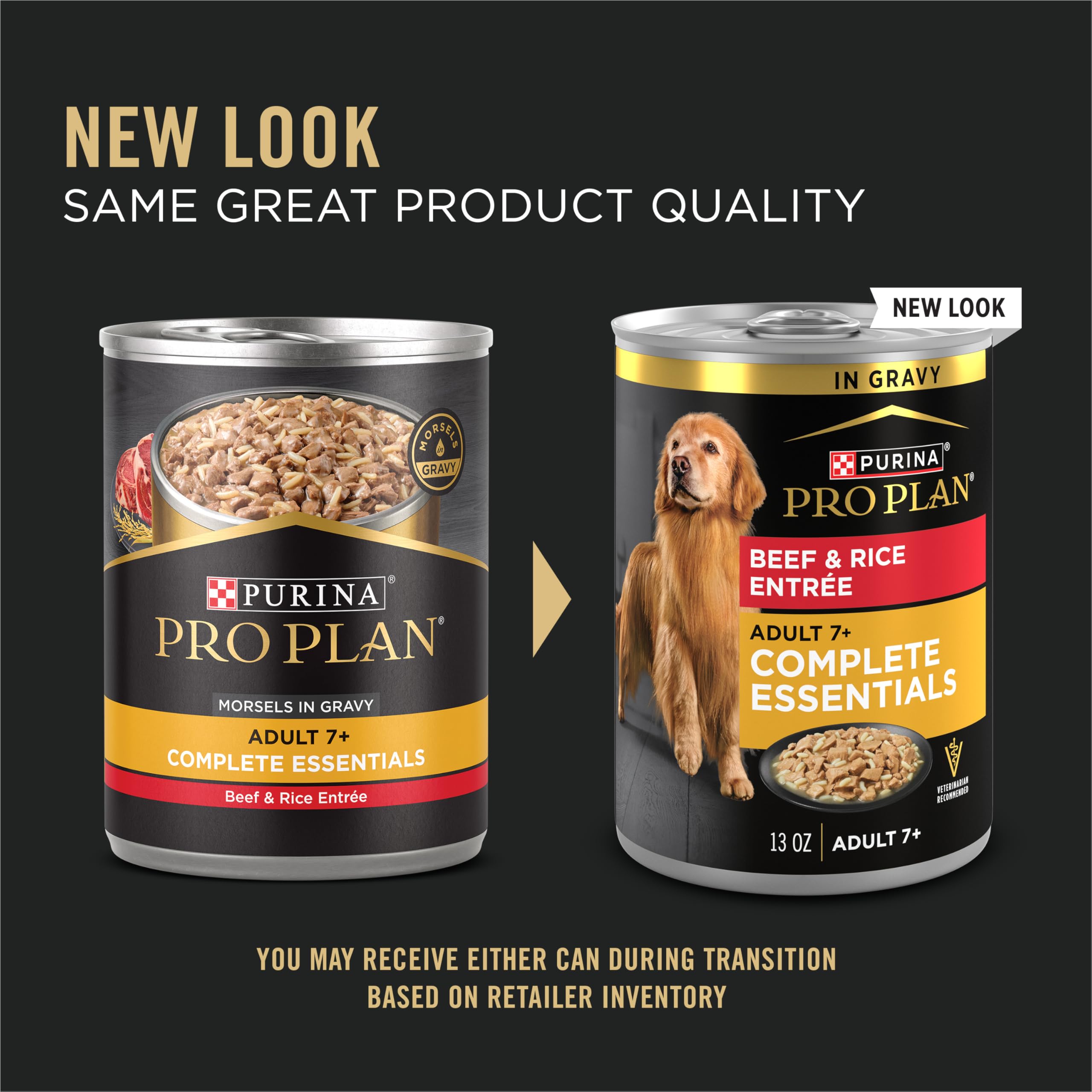 Purina Pro Plan Adulto 7 Plus, sin colorantes en su etiqueta, lata 13 oz.