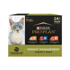 Purina Pro Plan para gatos adultos, comidas en salsa, ayuda a mantener la masa muscular.