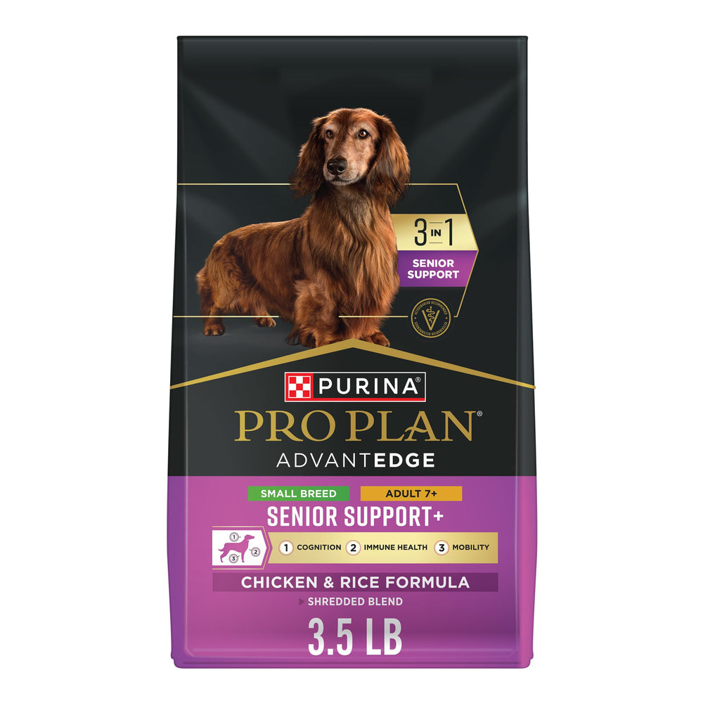 Purina Pro Plan AdvantEDGE Senior para razas pequeñas con mezcla desmenuzada que combina pollo y arroz