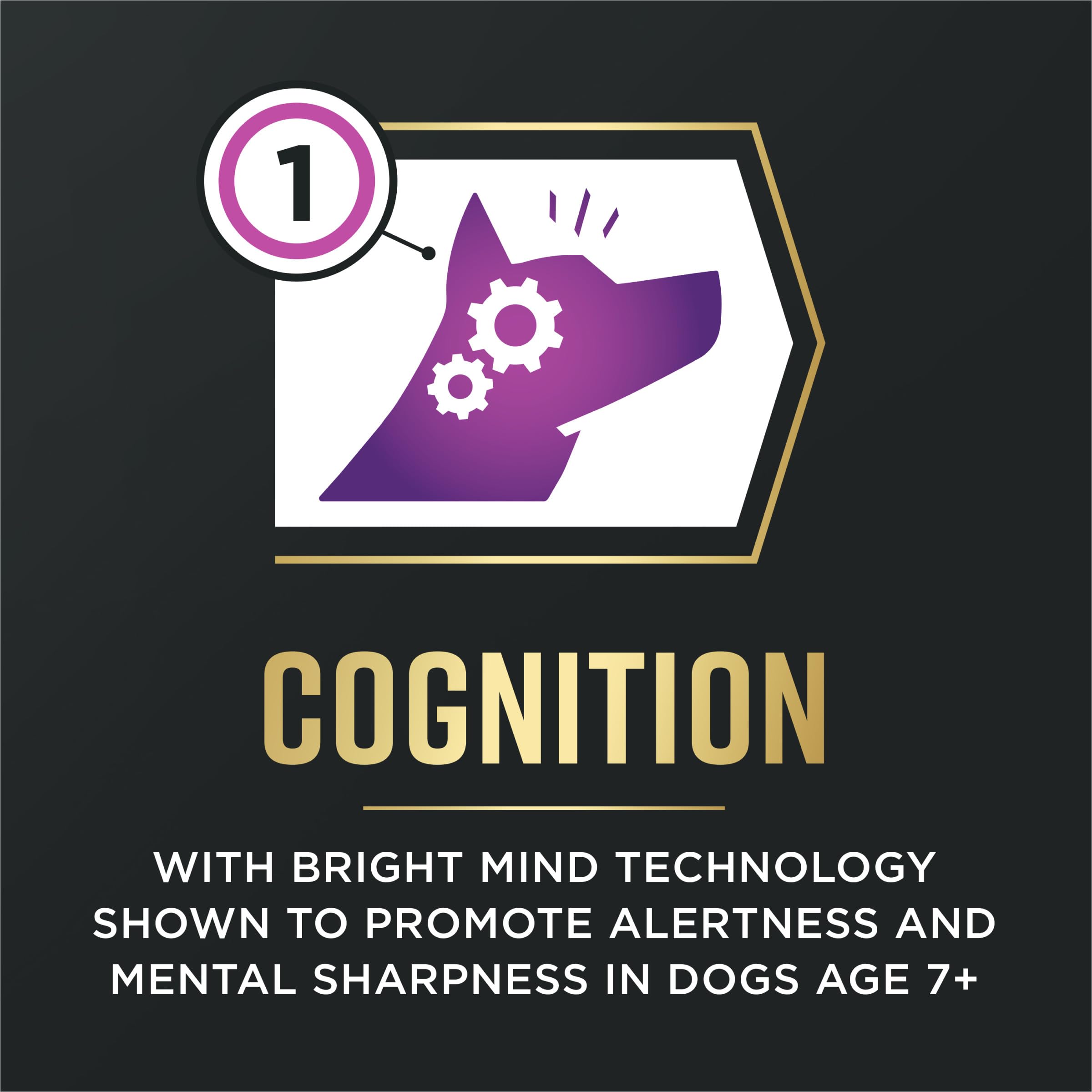 Purina Pro Plan AdvantEDGE Senior Support Plus, tecnología mente-brillante para claridad mental.