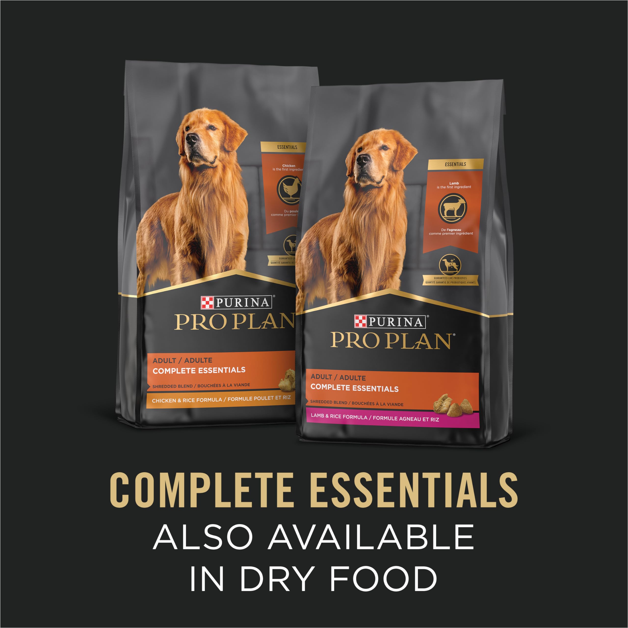 Purina Pro Plan variedad de sabores en lata para perros adultos.