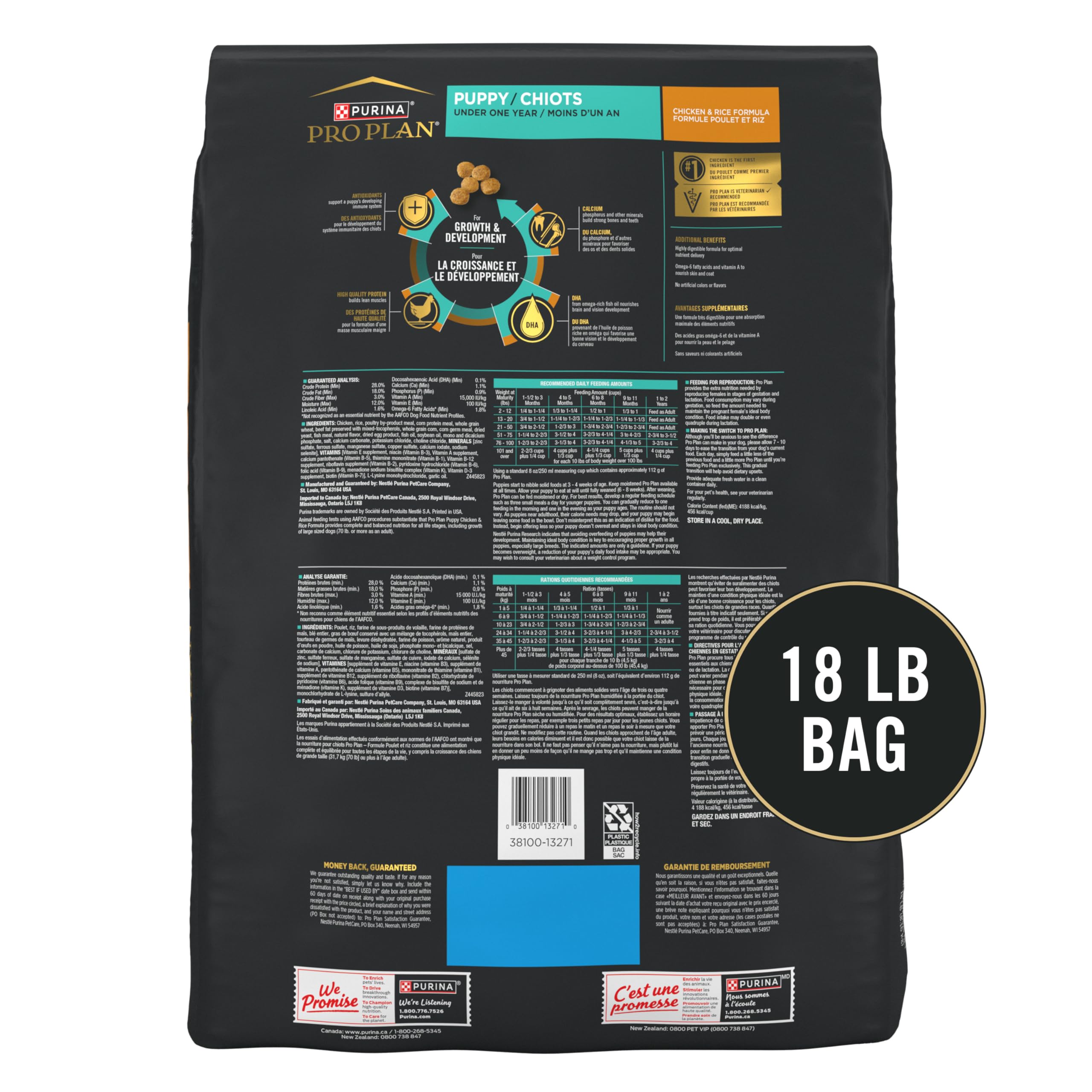 Purina Pro Plan Cachorro: bolsa de 8 kg para conveniencia y stock durable.