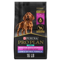 Purina Pro Plan cachorros piel sensible con cordero y avena, bolsa de 16 lb para crecimiento saludable