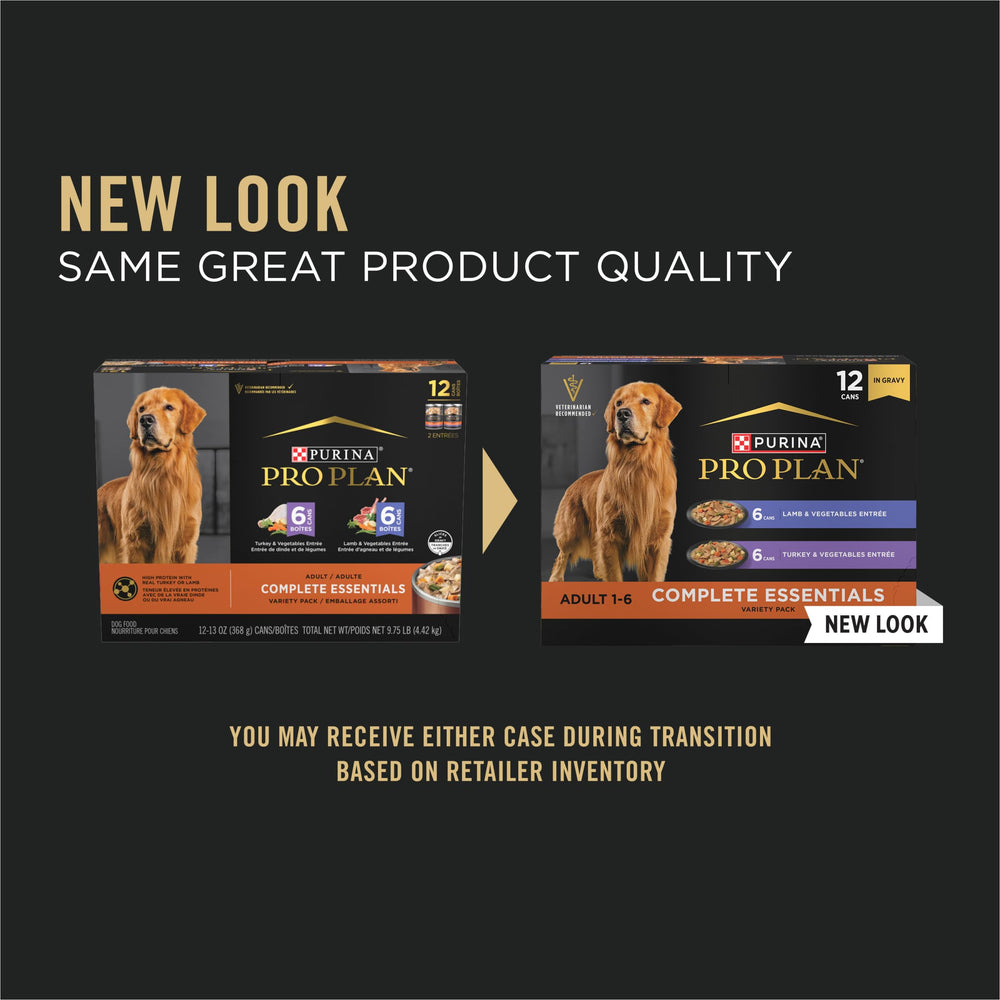 Purina Pro Plan Complete Essentials: lata de pavo y verduras en salsa para una comida atractiva.