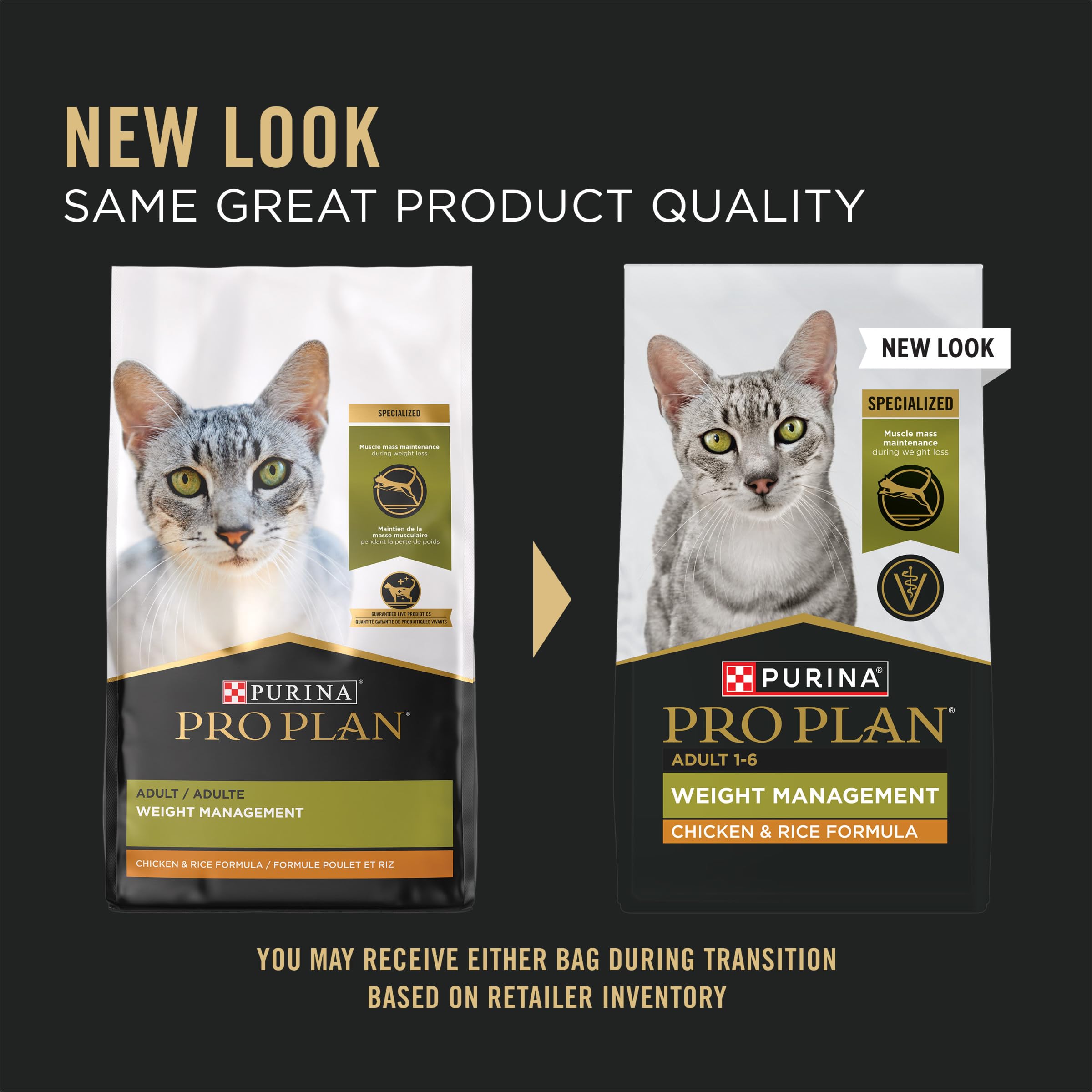Purina Pro Plan Gato comiendo, muestra sabor y nutrición para control de peso.