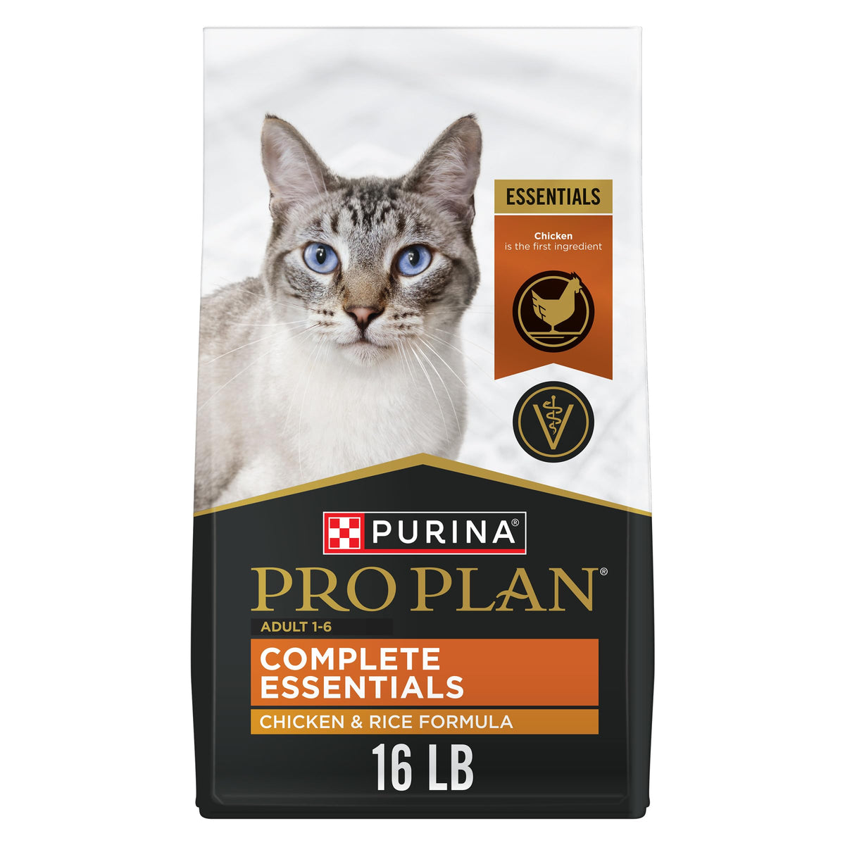 Purina Pro Plan croquetas con proteína alta y pollo, opción nutritiva para gatos.