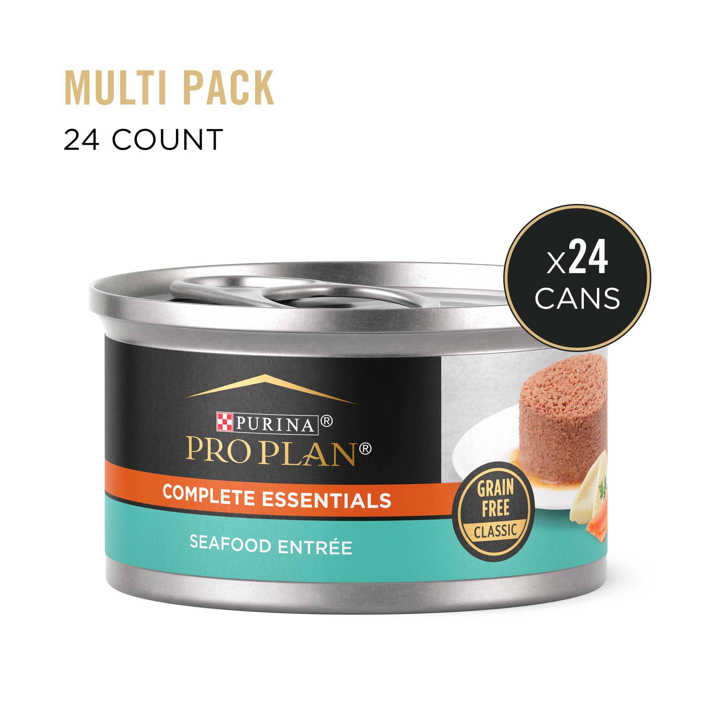 Purina Pro Plan entrada mariscos, alto contenido proteico para gatos adultos.