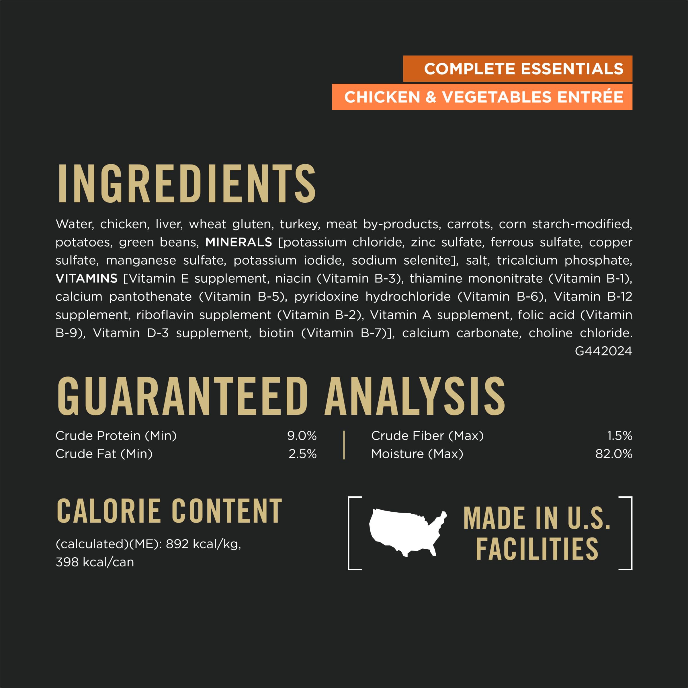 Purina Pro Plan Esenciales Completos, pollo y verduras en salsa para perros adultos con nutrición equilibrada