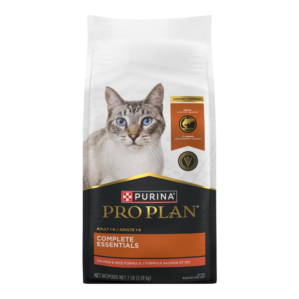 Purina Pro Plan: salmón y arroz para gatos adultos, sabor atractivo.