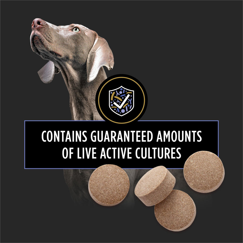 Purina Pro Plan FortiFlora apoyo digestivo diario para cachorros y adultos.