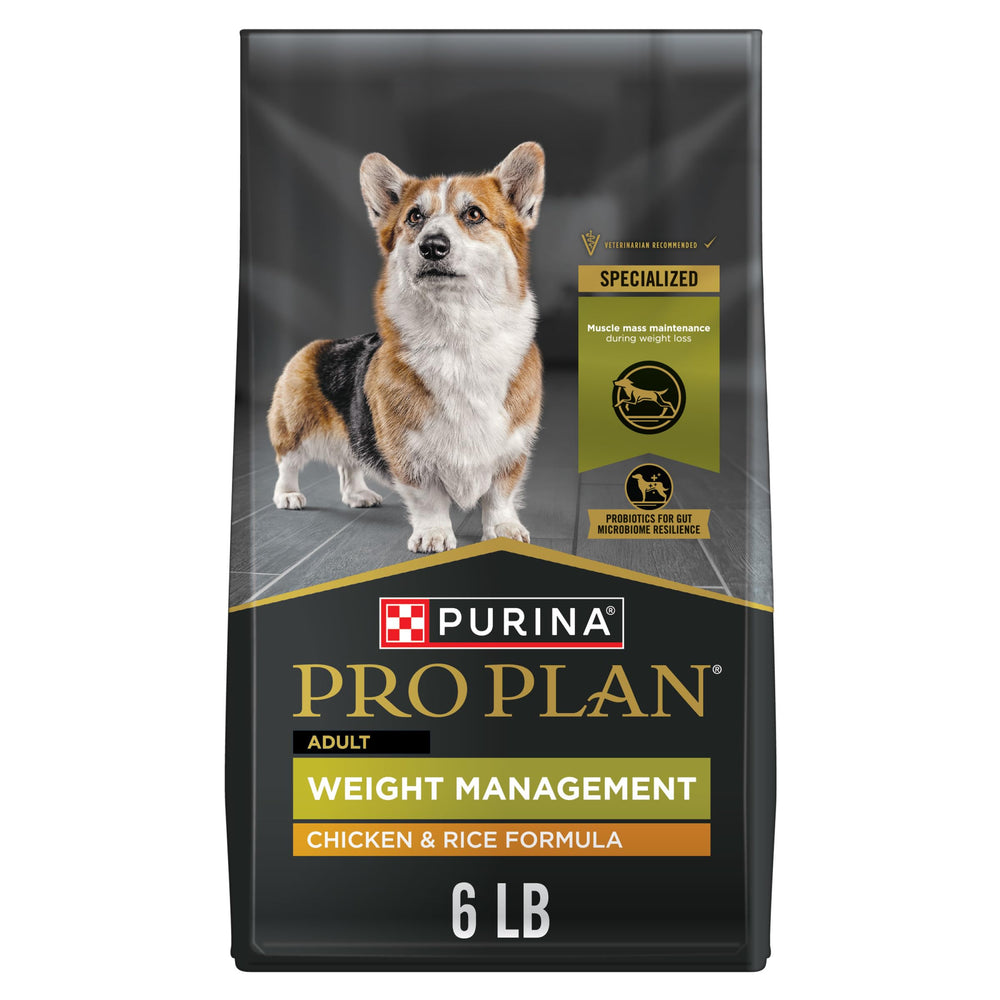 Purina Pro Plan gestión de peso para perro, bolsa 6 lb con pollo y arroz para perros.
