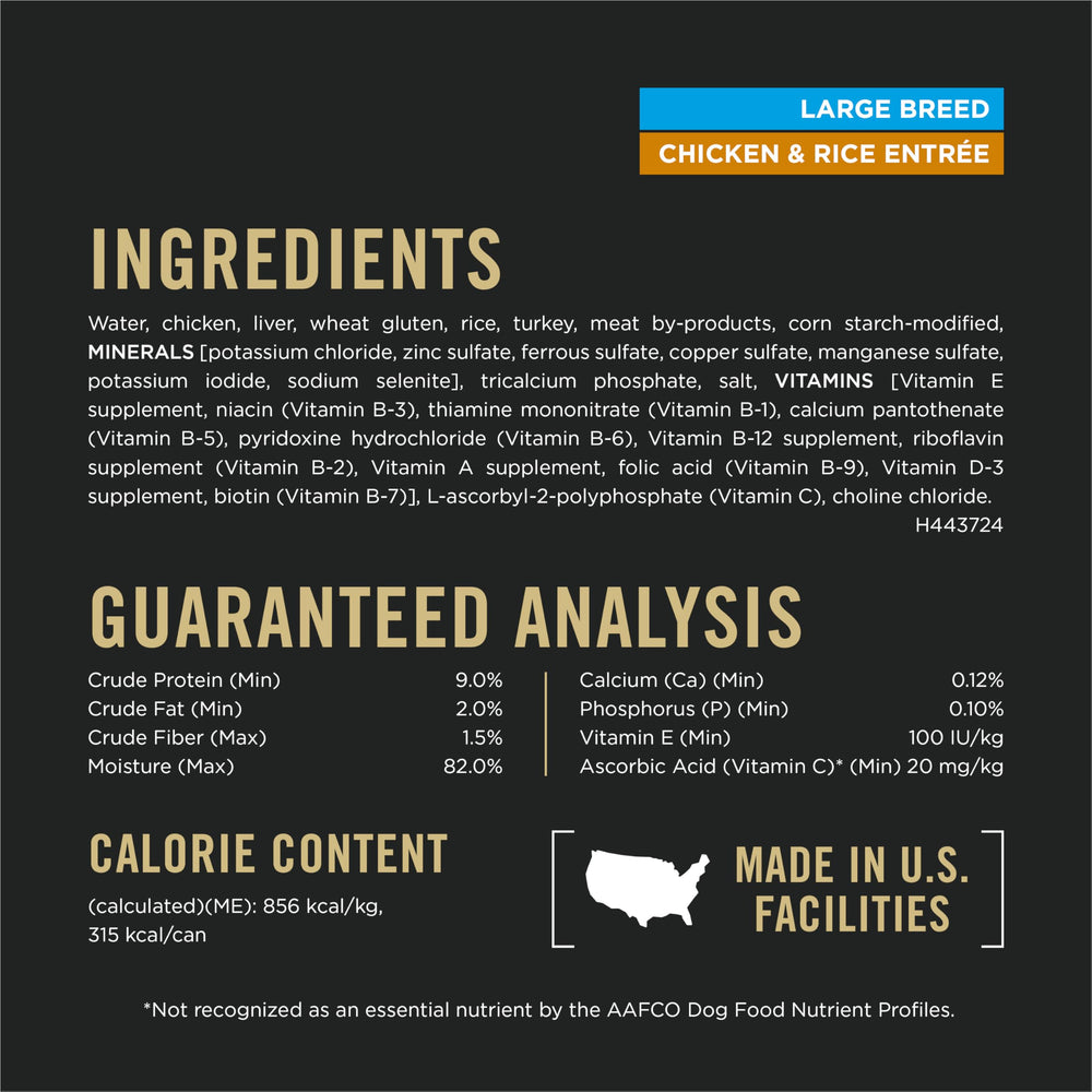 Purina Pro Plan Gravy ingredientes naturales: pollo real y arroz aportan proteína y fibra.