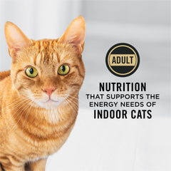 Purina Pro Plan Hairball Indoor croquetas de pavo, brindan apoyo digestivo continuo.