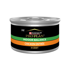 Purina Pro Plan Indoor Balance en lata con pollo en salsa, ideal para gatos de interior