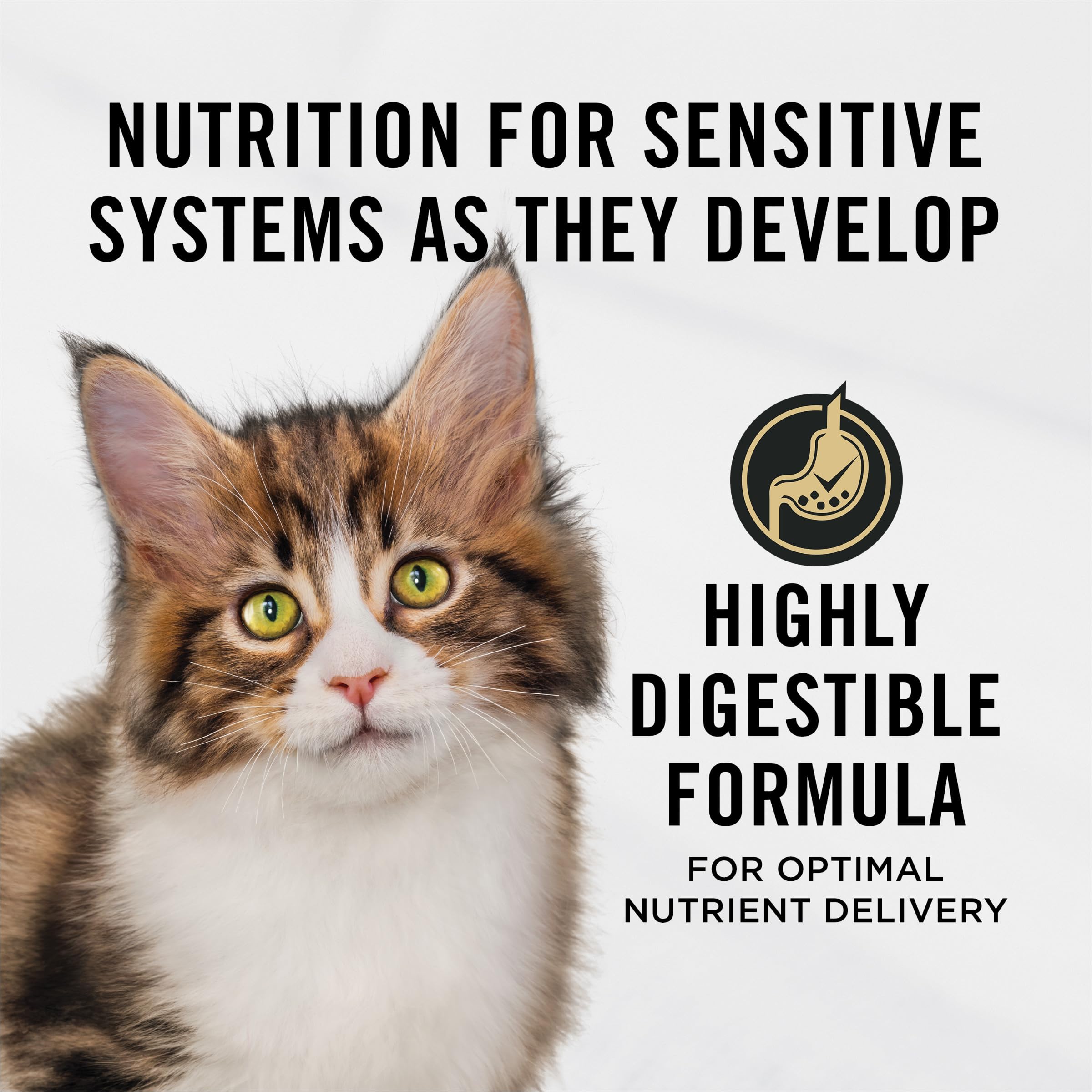 Purina Pro Plan Kitten estómago sensible, digestión suave.