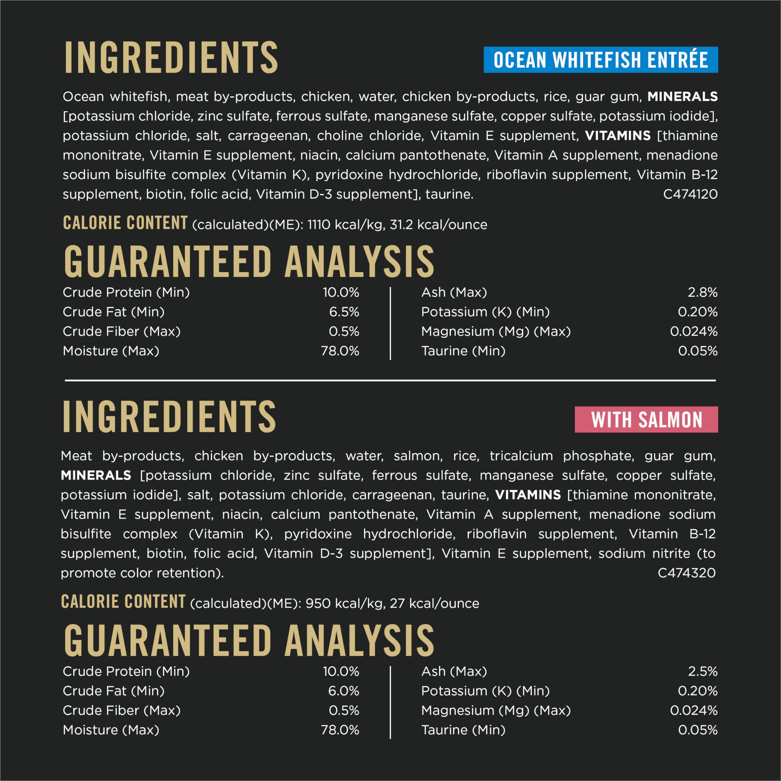 Purina Pro Plan lata 3oz, pez blanco del océano, paté sabroso para gato.
