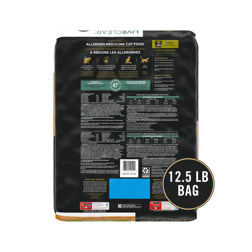 Purina Pro Plan Live Clear: comida para control de peso adulta con menos grasa.