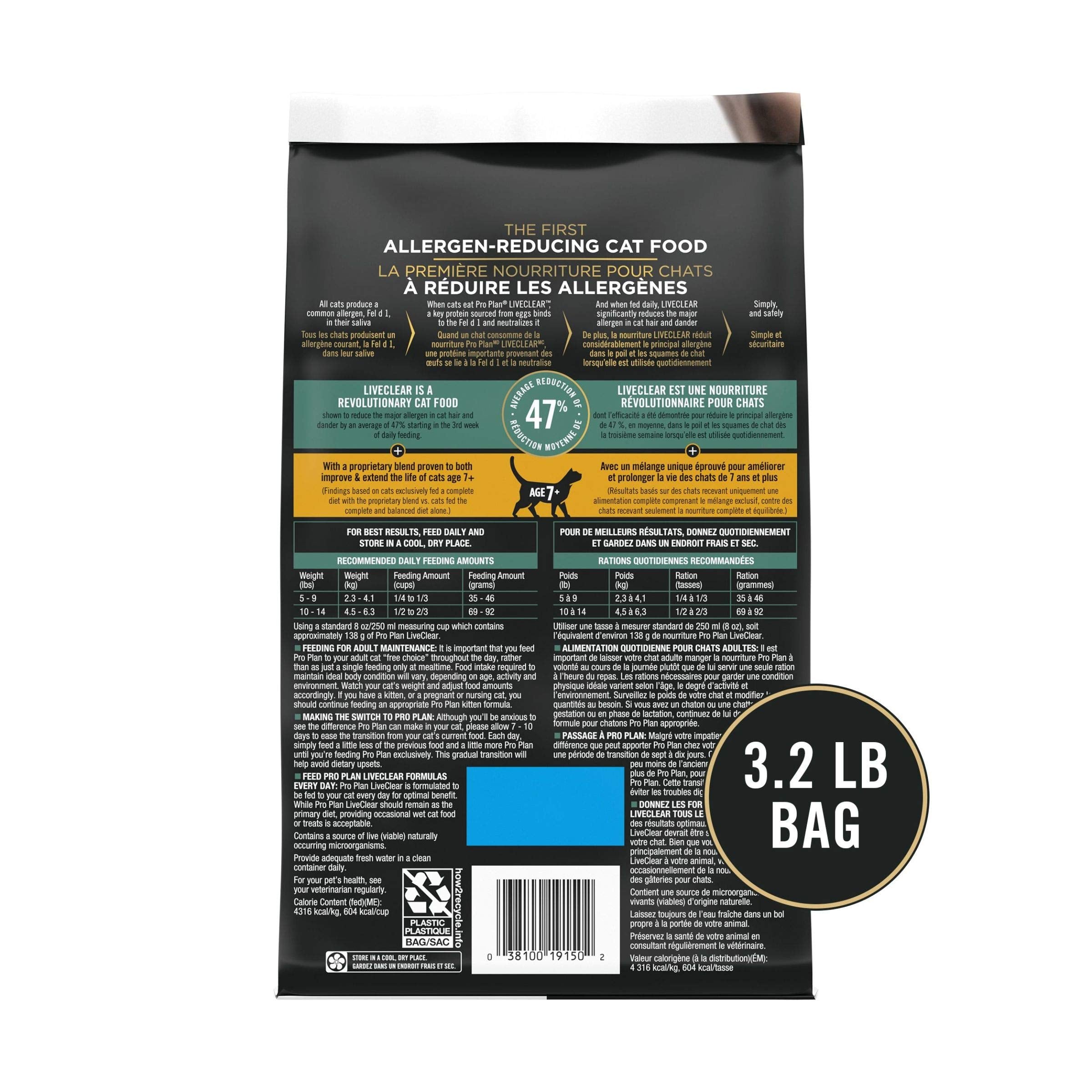 Purina Pro Plan LiveClear dieta completa para gatos 7+
