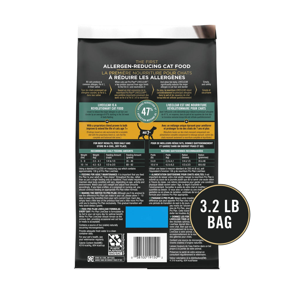 Purina Pro Plan LiveClear dieta completa para gatos 7+