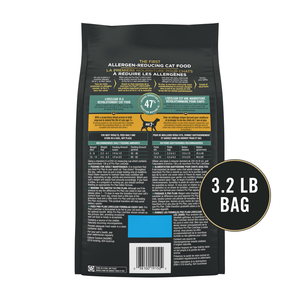 Purina Pro Plan LiveClear mezcla propietaria para gatos mayores