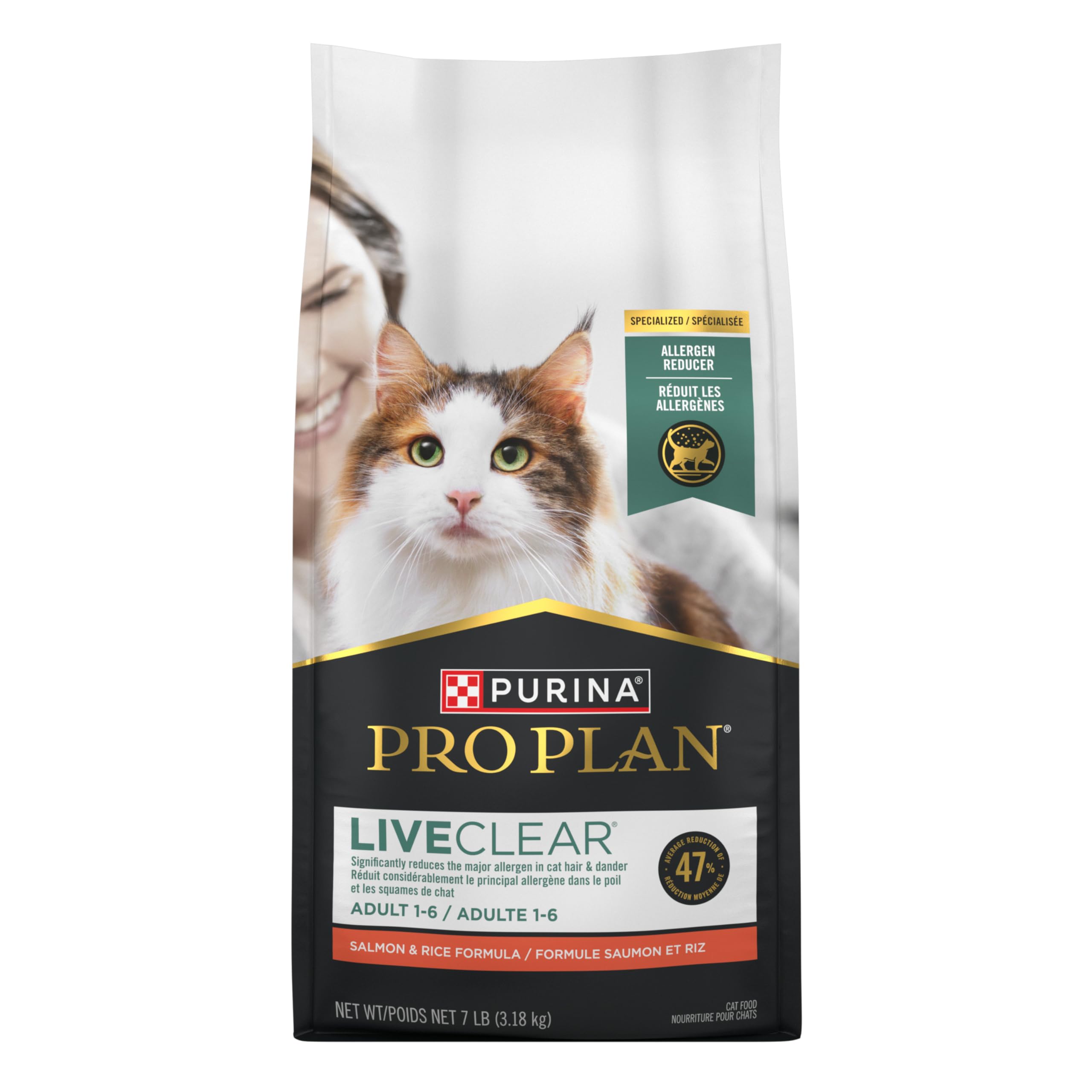 Etiqueta LIVECLEAR visible en envase Purina Pro Plan.