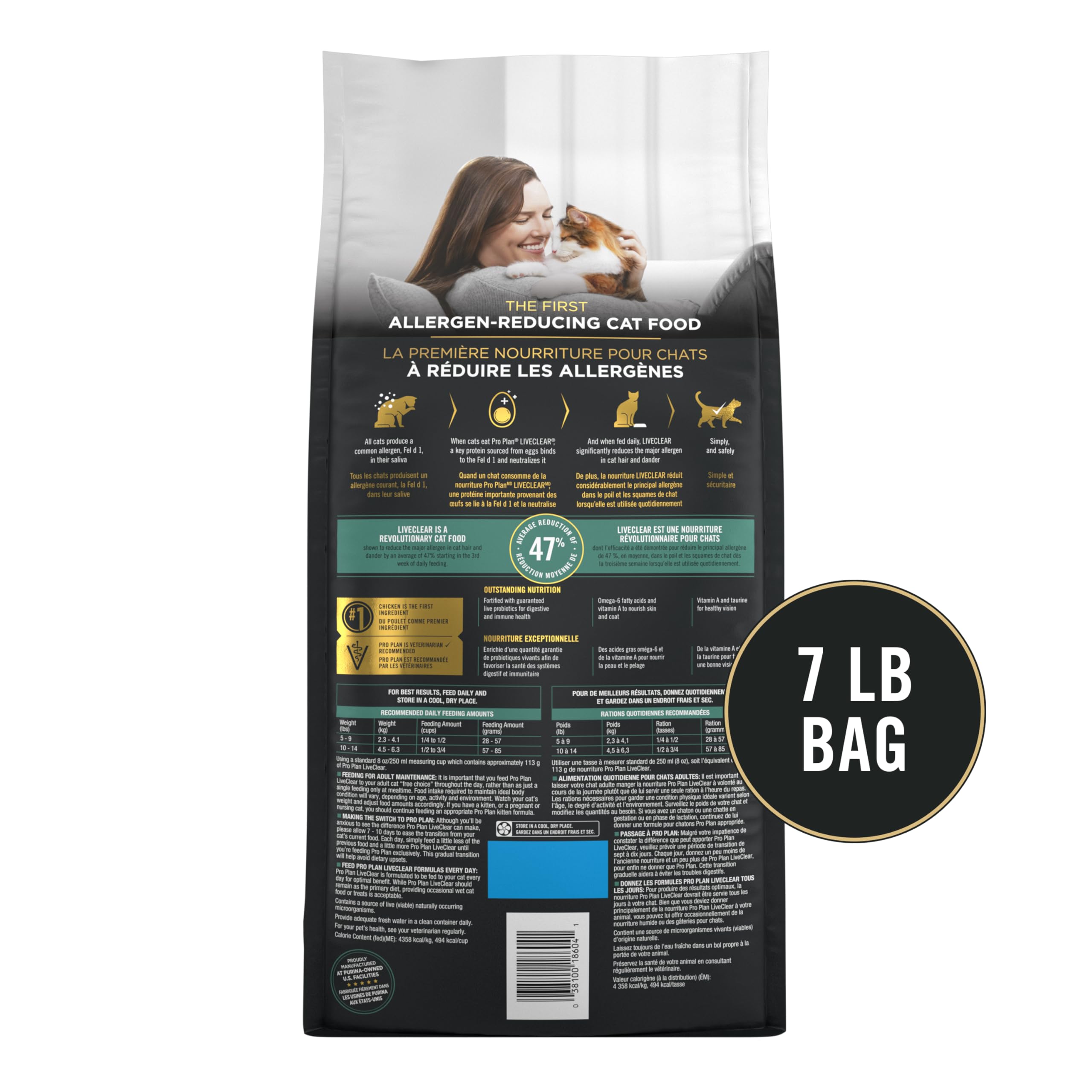 Purina Pro Plan LIVECLEAR: uso diario recomendado para gatos adultos.