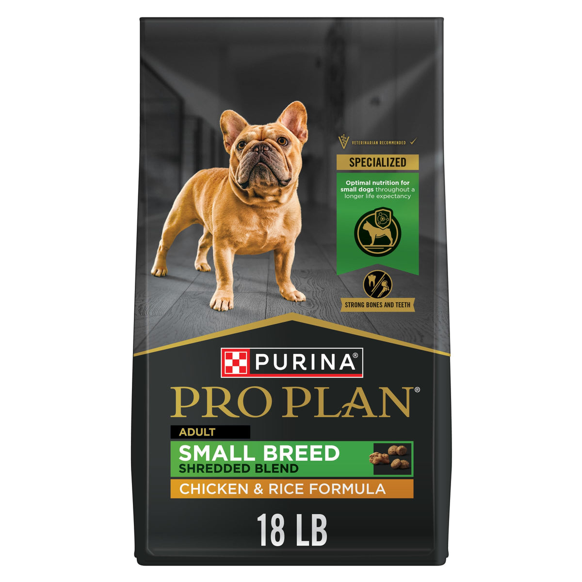 Purina Pro Plan para razas pequeñas con pollo real como ingrediente principal.